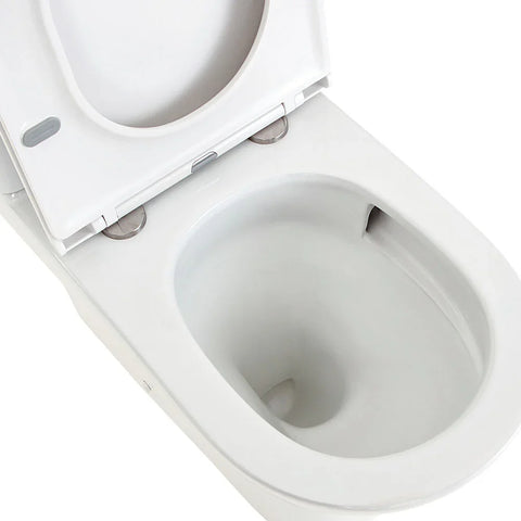 Raised Height Back To Wall Tornado Rimless Flush Toilet Suite with Soft Close Seat - White (4 Star)