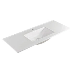 Gloss White Rectangular Bowl Slimline 365mm Depth Vanity Top - Various Sizes