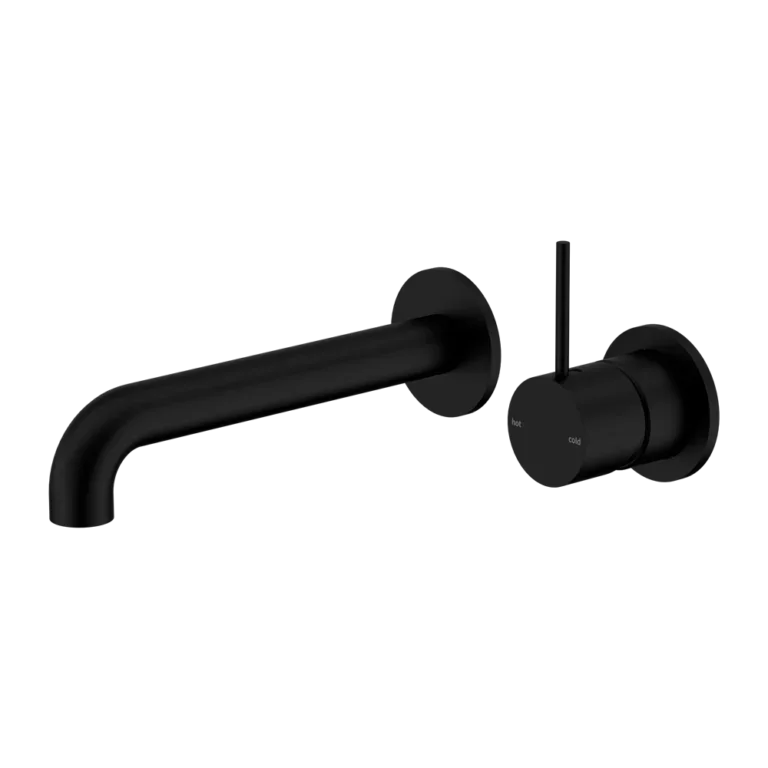 Nero Tapware WBM21 Mecca Handle Up Wall Basin/Bath Mixer Set with 185mm Reach Spout - Various Colours