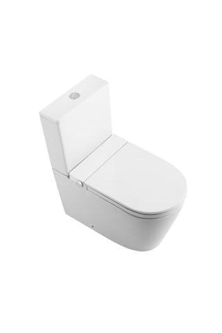 (Coming Soon) Raised Height Back To Wall Tornado Rimless Flush Toilet Suite (Auto Flush) with Smart Remote Bidet Seat - White (4 Star)