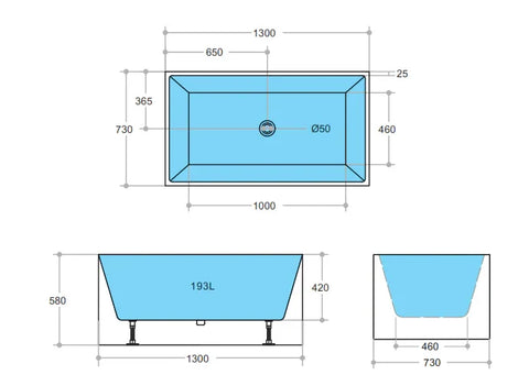 Multi Fit Corner Back to Wall Freestanding Bath 1000 / 1200 / 1300 / 1400 / 1500 / 1700mm