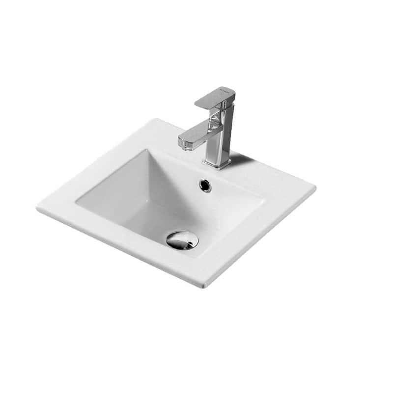 Essence Rectangular Inset Gloss White Ceramic Basin 410x410mm