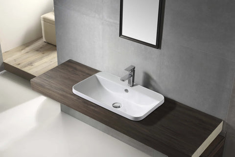 Cove Rectangle Inset Ceramic Basin 500x400mm / 600x400mm