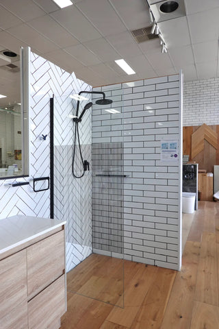 SS26 - Black Walk In Shower Screen - 850mm - stock clearnce