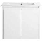 BV32WH Slimline (360mm depth) Gloss White Wall Hung Vanity - 600 / 750 / 900 / 1200mm