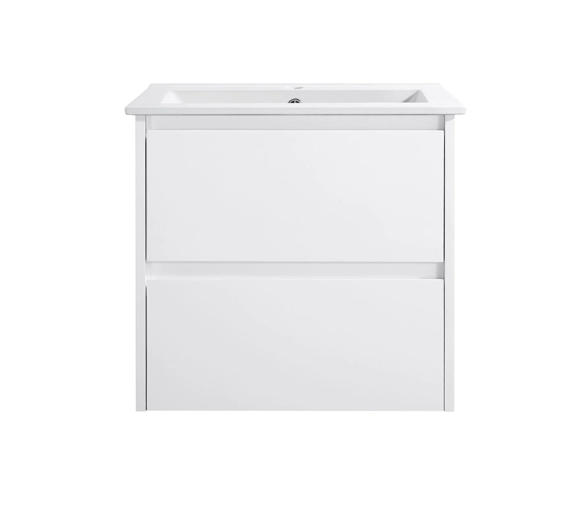 BV15WH Gloss White Fingerpull Wall Hung Vanity - 600 / 750 / 900 / 1200 / 1500S / 1500D / 1800mm