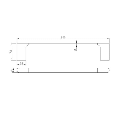Liano Single Towel Rail 600mm / 800mm - Various Colours