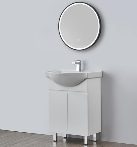 BV96 Gloss White Semi-Recessed Freestanding Vanity - 600 / 750 / 900mm