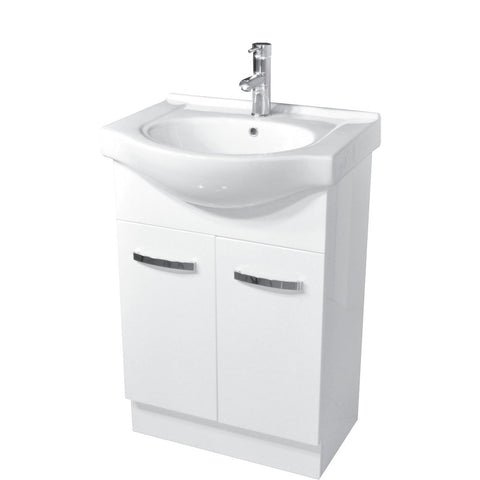 BV100 Gloss White Semi-Recessed Freestanding Vanity - 600 / 750 / 900 / 1200mm