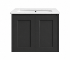 BV39WH Matte Black Shaker Wall Hung Vanity - 600 / 750 / 900 / 1200 / 1500 / 1800mm