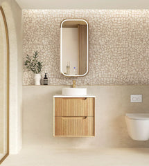 BV43WH Natural Oak Fluted Wall Hung Vanity - 600 / 750 / 900 / 1200 / 1500 / 1800mm