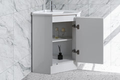 BV41 Gloss White Freestanding Corner Vanity - 410 / 600 / 900mm