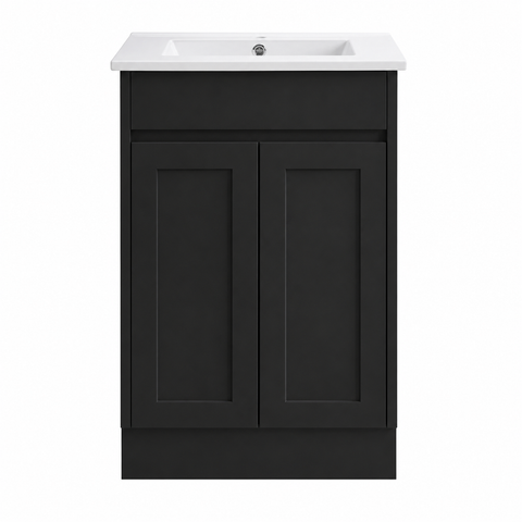 BV53 (460mm Depth) Matt Black Fingerpull Freestanding Vanity - 600 / 750 / 900 / 1200 / 1500 / 1800mm
