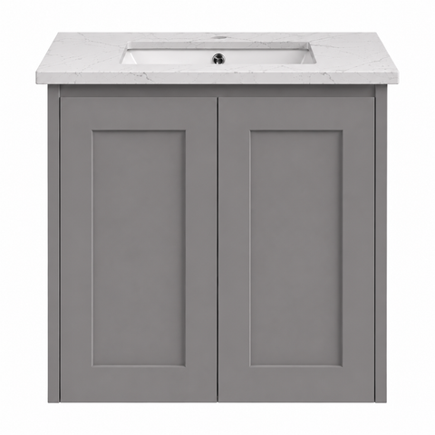 BV56WH (460mm Depth) Matte Grey Shaker Wall Hung Vanity - 600 / 750 / 900 / 1200 / 1500 / 1800mm