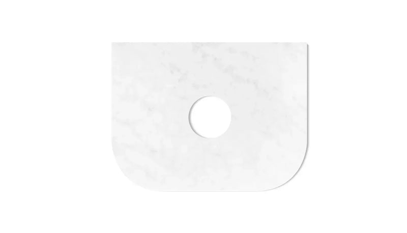 OT Cloudy Carrara (460mm Depth) Curved Solid Surface Flat Vanity Top - Various Sizes