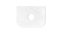 OT Cloudy Carrara (460mm Depth) Curved Solid Surface Flat Vanity Top - Various Sizes