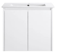 BV32WH Slimline (360mm depth) Gloss White Wall Hung Vanity - 600 / 750 / 900mm