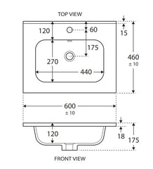 Premium - Matte White Soft Curve Bowl 465mm Depth Vanity Top - Various Sizes
