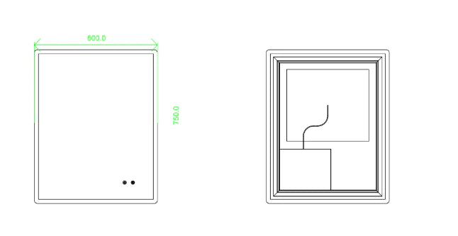 Rectangle Frameless Front Lit LED Bathroom Mirror Touch-on Switch - Various Sizes