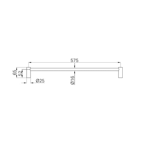 New Mecca Single Towel Rail 600mm / 800mm - Various Colours