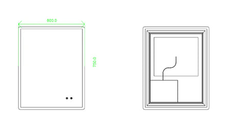Rectangle Frameless Front Lit LED Bathroom Mirror Touch-on Switch - Various Sizes