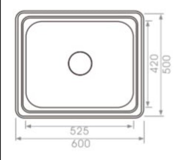 Single Bowl Topmount Laundry Sink 600x500mm with Left Hand Hole - Clearance