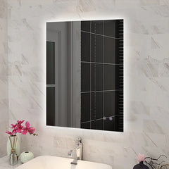 Rectangle Frameless Back Lit LED Bathroom Mirror Touch-on Switch - Various Sizes