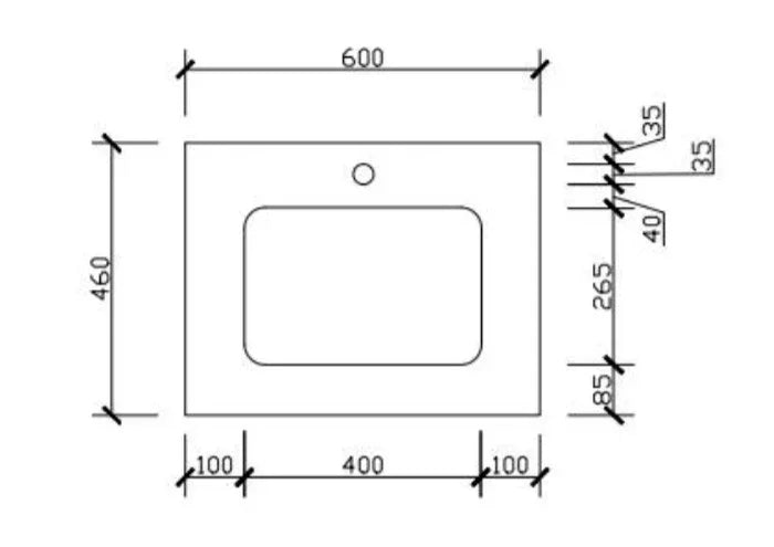 AU Cato Silica-Free 25mm thick Vanity Top with Undermount Basin - Various Sizes