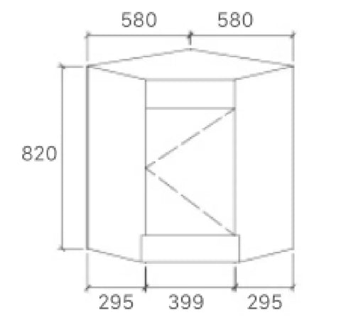 BV42 Timber Fingerpull Freestanding Corner Vanity - 600 / 900mm