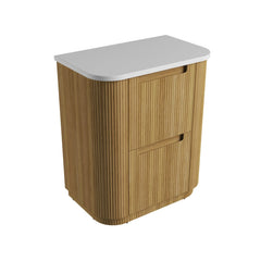 BV35 Fluted Natural Oak Curve Freestanding Vanity - 750 / 900 / 1200 / 1500 / 1800mm