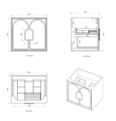 BV26WH Woodland Oak with Stone handle Wall Hung Vanity - 600 / 750 / 900 / 1200 / 1500 / 1800mm