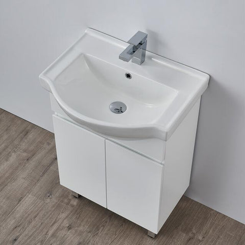 BV96 Gloss White Semi-Recessed Freestanding Vanity - 600 / 750 / 900mm
