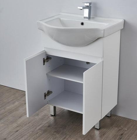 BV96 Gloss White Semi-Recessed Freestanding Vanity - 600 / 750 / 900mm