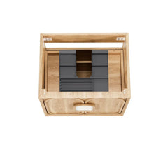 BV26WH Woodland Oak with Stone handle Wall Hung Vanity - 600 / 750 / 900 / 1200 / 1500 / 1800mm
