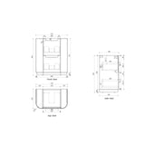 BV35 Fluted Natural Oak Curve Freestanding Vanity - 750 / 900 / 1200 / 1500 / 1800mm