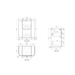 BV35 Fluted Natural Oak Curve Freestanding Vanity - 750 / 900 / 1200 / 1500 / 1800mm