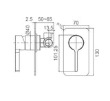 SM19 Solid Pin Handle Shower / Bath Mixer - Various Colours