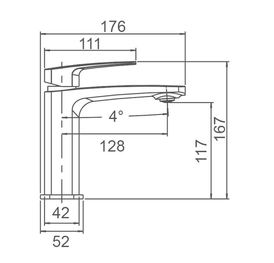BM13 Bench Mount Soft Square Basin Mixer - Various Colours