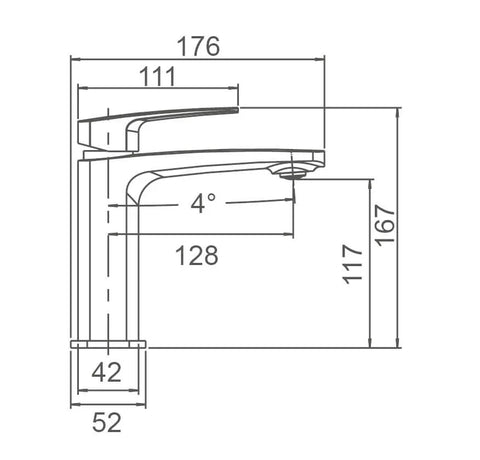BM13 Bench Mount Soft Square Basin Mixer - Various Colours