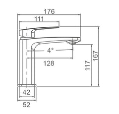 BM13 Bench Mount Soft Square Basin Mixer - Various Colours