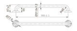 EC Care 300/600/900mm Grab Rail - Stainless Steel Finish