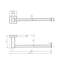 ASL Chrome Square Stright Towel Holder