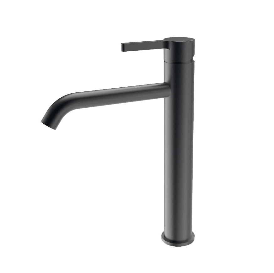 TBM19 Round Tall Basin Mixer Curved Spout