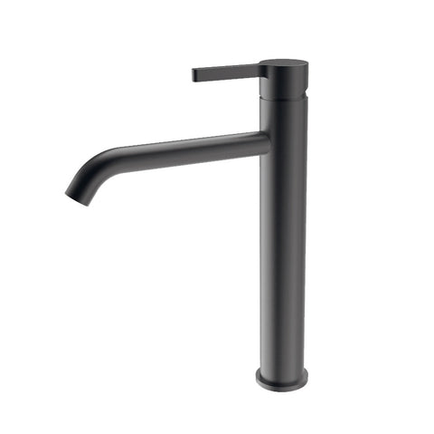 TBM19 Round Tall Basin Mixer Curved Spout