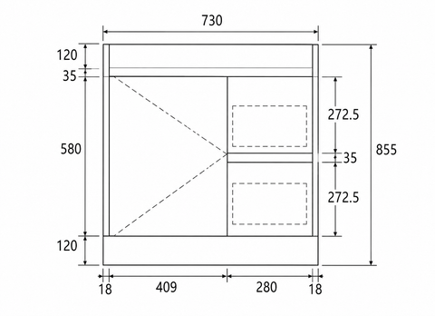BV51 (460mm Depth) Matt White Fingerpull Freestanding Vanity - 600 / 750 / 900 / 1200 / 1500 / 1800mm