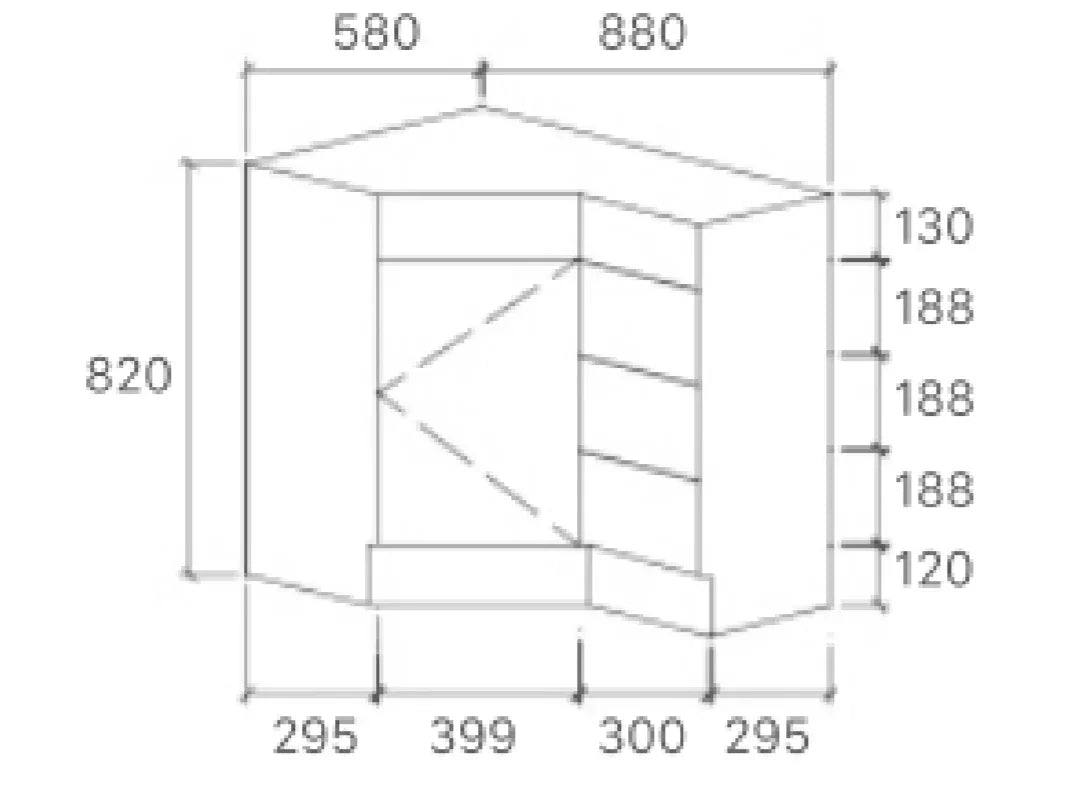 BV42 Timber Fingerpull Freestanding Corner Vanity - 600 / 900mm