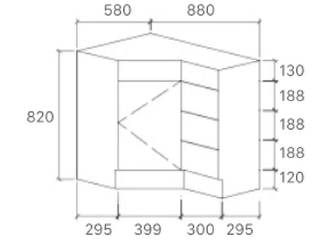 BV42 Timber Fingerpull Freestanding Corner Vanity - 600 / 900mm