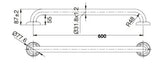 EC Care 300/600/900mm Grab Rail - Stainless Steel Finish