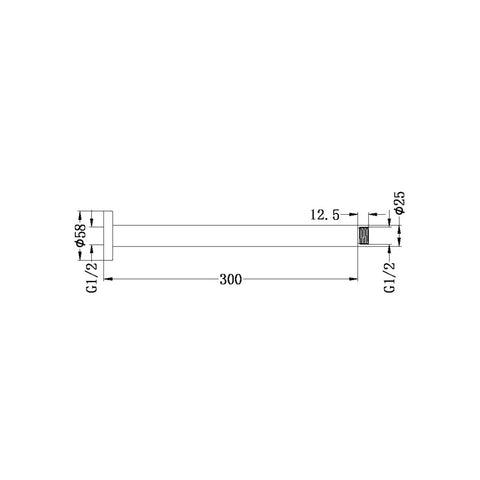 Round Shower Dropper / Ceiling Arm - Various Colours & Lengths
