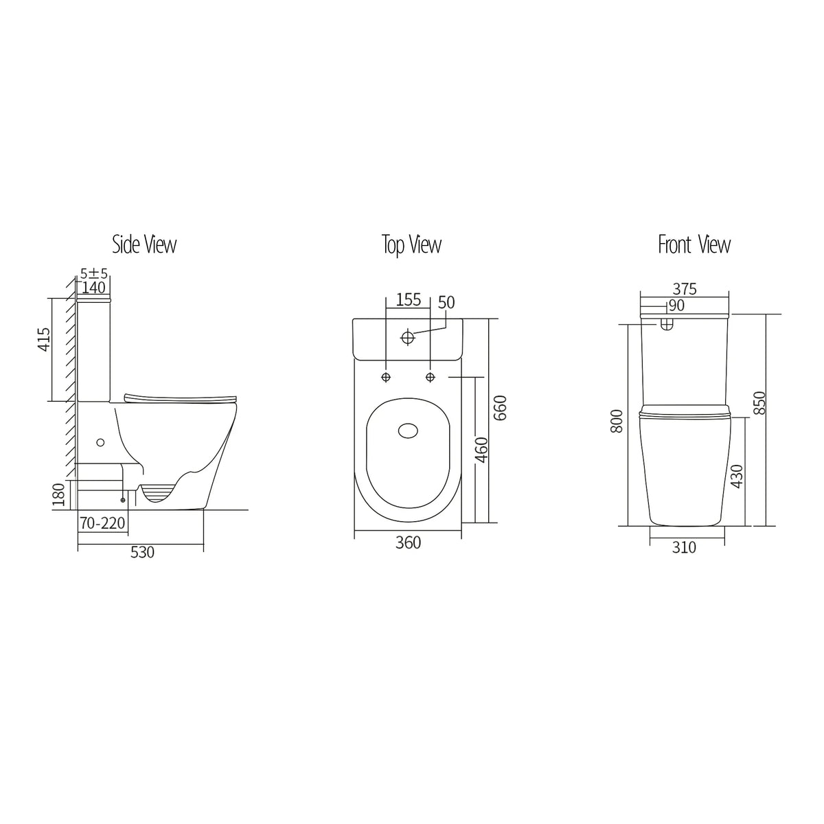 Raised Height Back To Wall Tornado Rimless Flush Nano Glazed Toilet Suite with Soft Close Seat - Various Colours (4 Star)